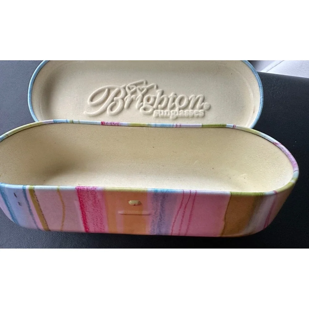 Brighton Heart Jewelry Tin and Sunglass Case Set Pink Blue Floral Vine